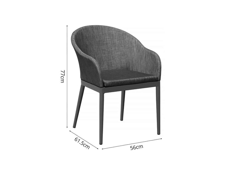 Nightjar Aluminium Outdoor Patio Dining Chair, Colour: Dark Grey,