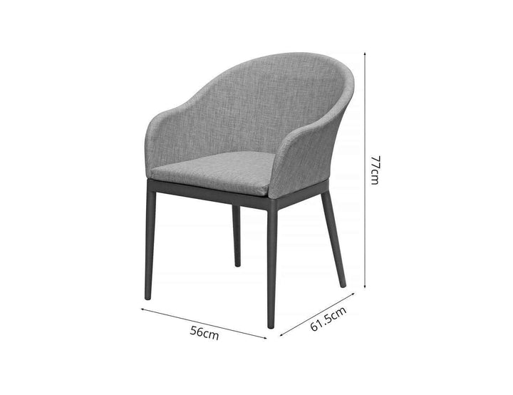 Nightjar Aluminium Outdoor Patio Dining Chair, Colour: Dark Grey,