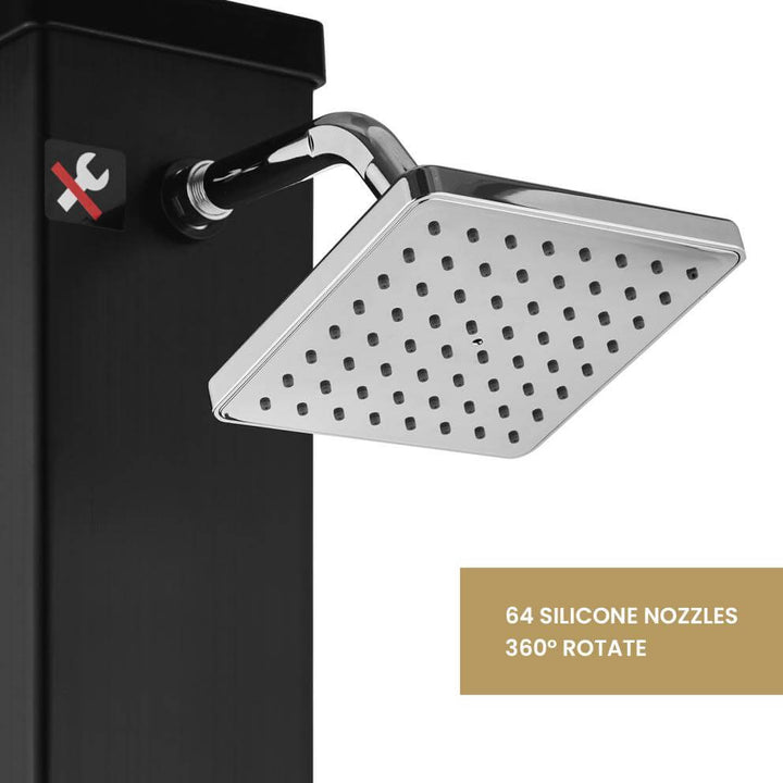 Modern Freestanding Outdoor Shower - Solar Heated - 40l, ,