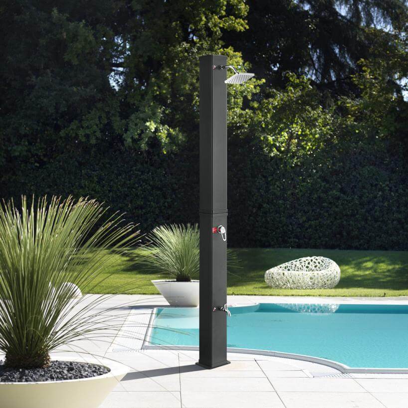 Modern Freestanding Outdoor Shower - Solar Heated - 40l, ,