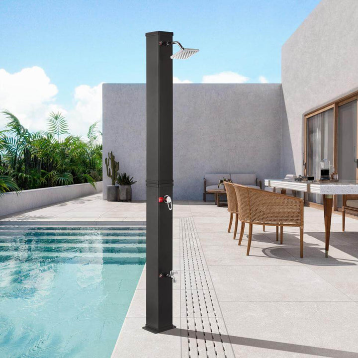 Modern Freestanding Outdoor Shower - Solar Heated - 40l, ,