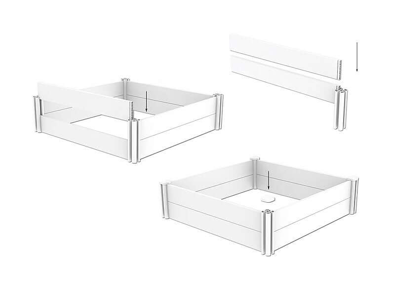 Modular Raised Garden Bed With Grow Grid 115 X 115 X 33cm, ,