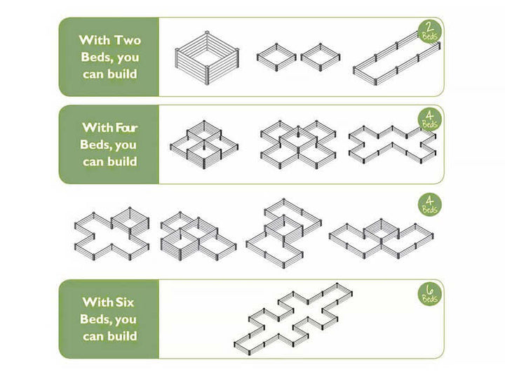Modular Raised Garden Bed With Grow Grid 115 X 115 X 33cm, ,