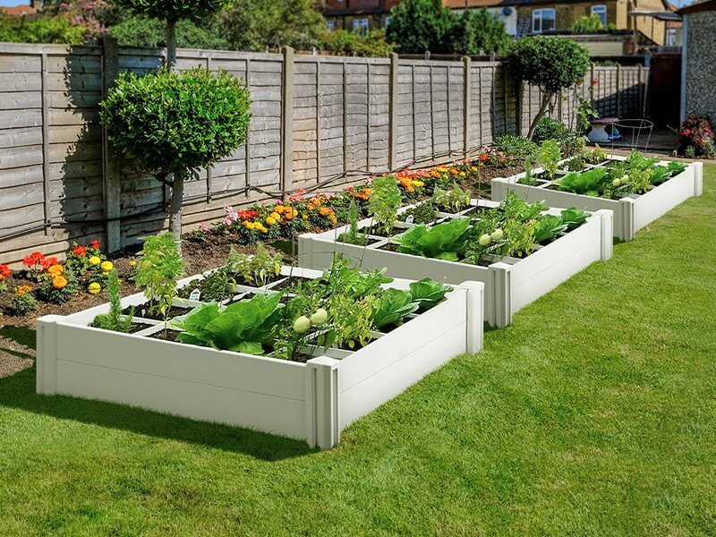 Modular Raised Garden Bed With Grow Grid 115 X 115 X 33cm, ,