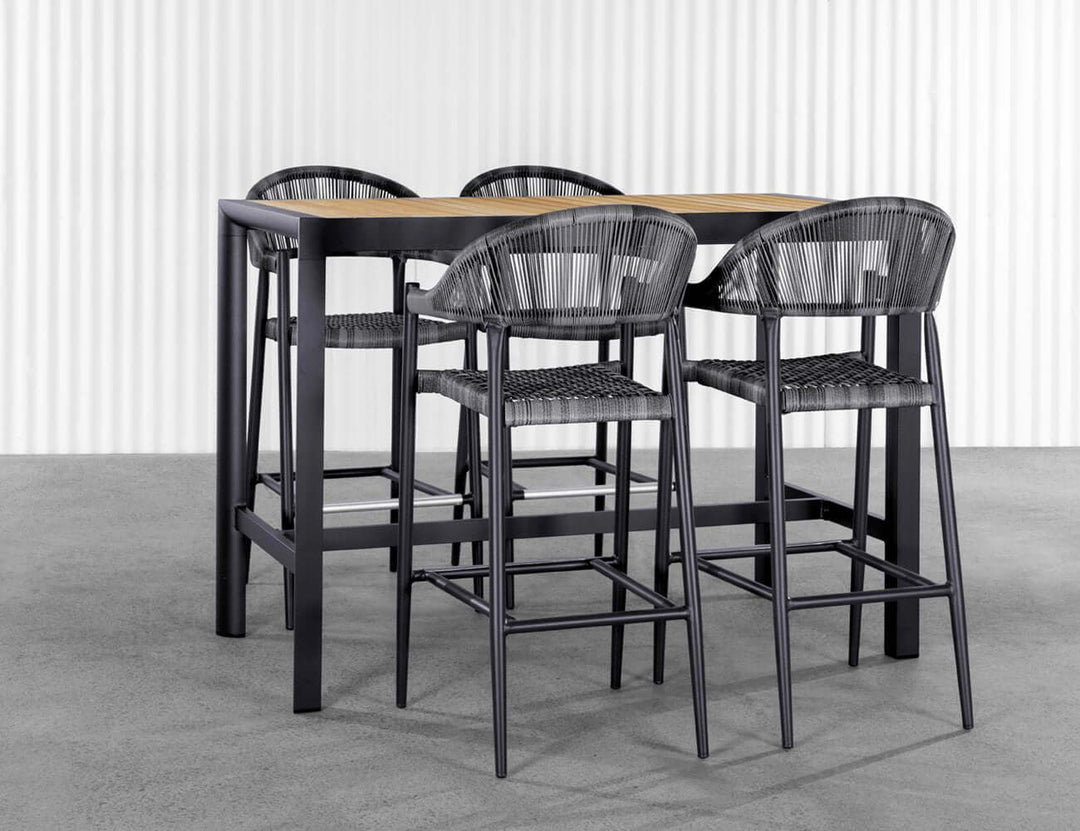 Parakeet Aluminium And Rattan Outdoor Patio Bar Chair, ,