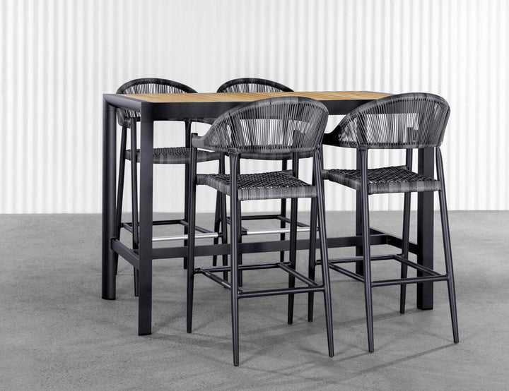Parakeet Aluminium And Rattan Outdoor Patio Bar Chair, ,