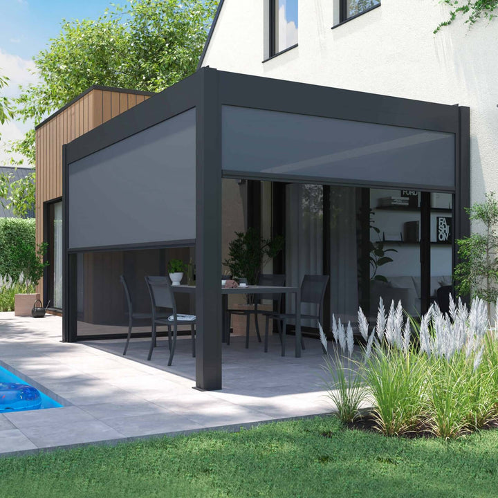 Piha&Raglan Retractable Shade Blind - 3m, Colour: Charcoal,