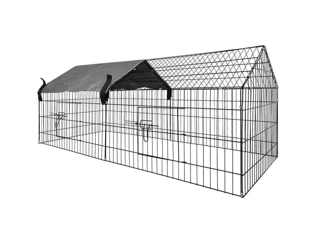 Chicken/rabbit Run Cage With Sun Cover - 185 X 75 X 75cm, ,