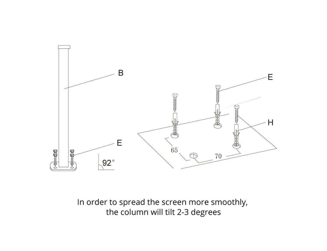 Patio Screen Retractable Side Awning - 1.8m X 3m, Colour: Black,