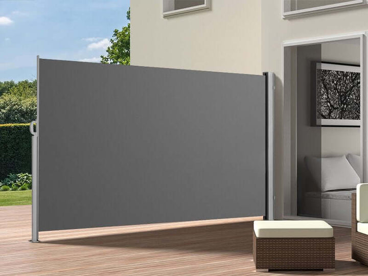Patio Screen Retractable Side Awning 2m X 3m, Colour: Grey,