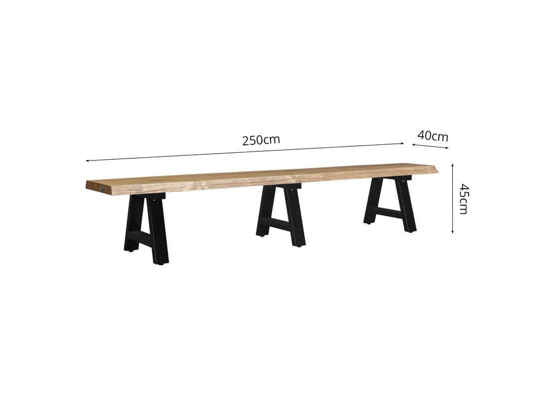 Robustateak Live Edge Bench Seat 250cm, ,