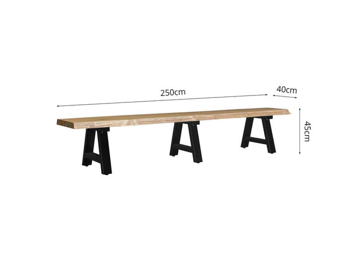 Robustateak Live Edge Bench Seat 250cm, ,