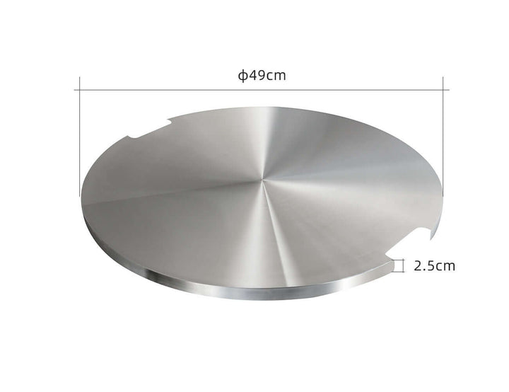 Round Stainless Steel Fire Pit Cover - 49cm, ,