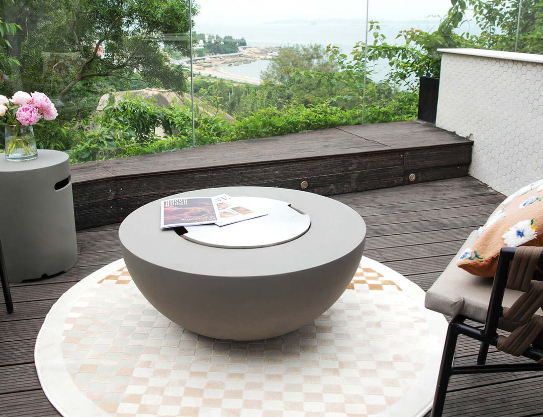 Round Stainless Steel Fire Pit Cover - 52.5cm, ,