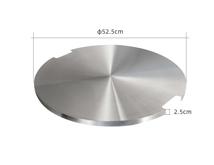 Round Stainless Steel Fire Pit Cover - 52.5cm, ,