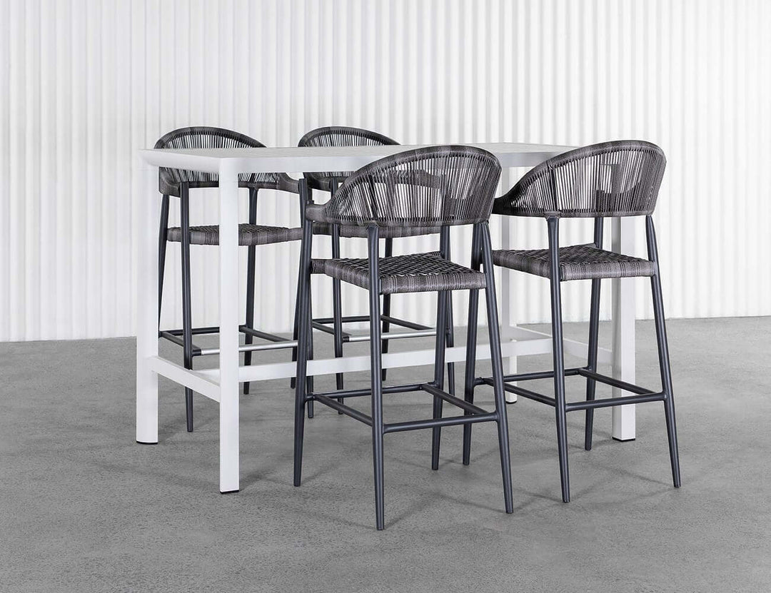 Stratus Outdoor Aluminium Bar Leaner Table, Size: 120cm, Colour: White