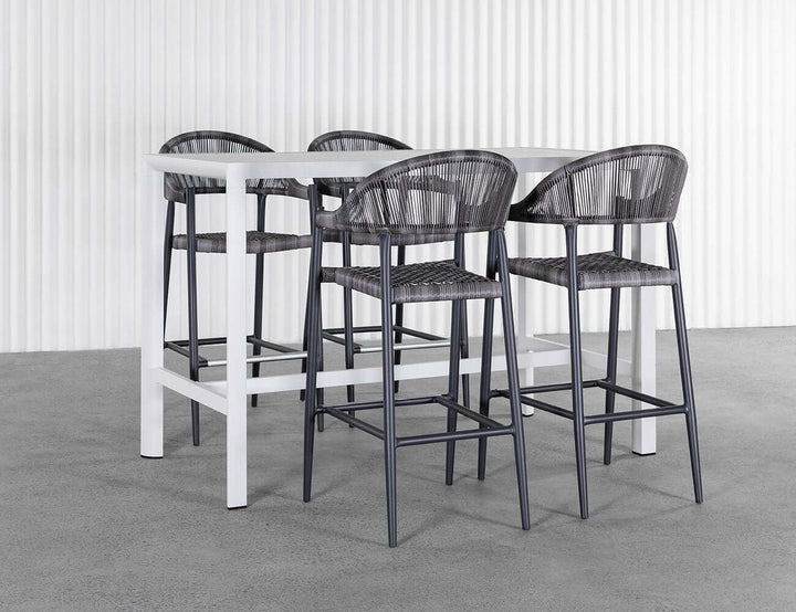 Stratus Outdoor Aluminium Bar Leaner Table, Size: 120cm, Colour: White