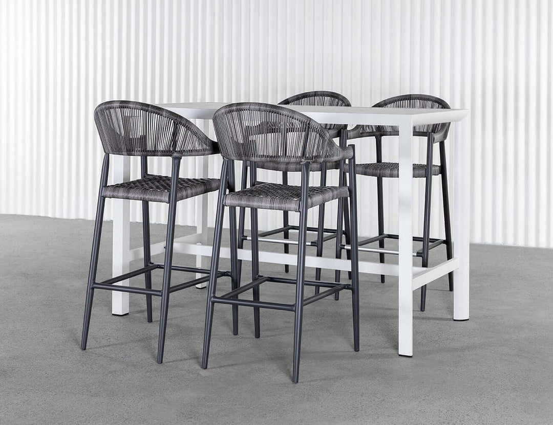 Stratus Outdoor Aluminium Bar Leaner Table, Size: 120cm, Colour: White