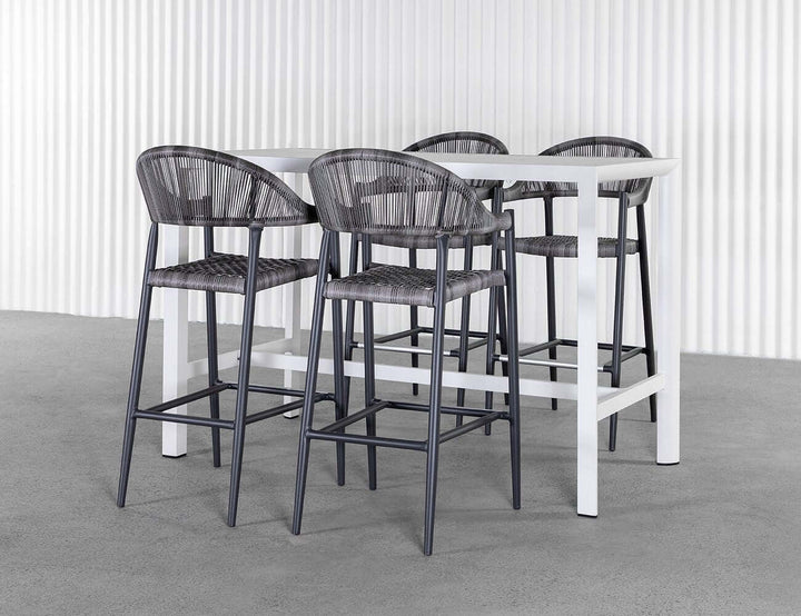 Stratus Outdoor Aluminium Bar Leaner Table, Size: 120cm, Colour: White