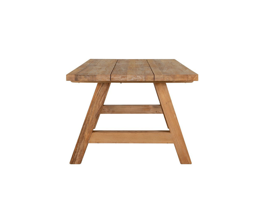 Teak A-frame Dining Table With Bench Seats- 200cm, ,