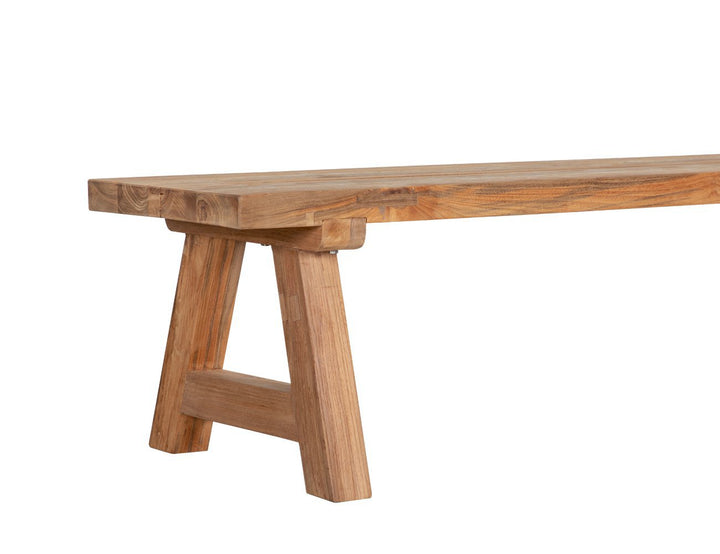 Teak A-frame Dining Table With Bench Seats- 200cm, ,