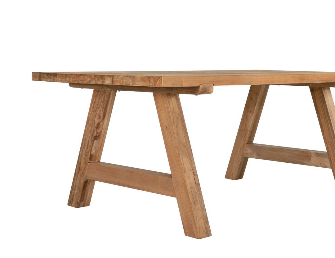 Teak A-frame Dining Table With Bench Seats- 200cm, ,