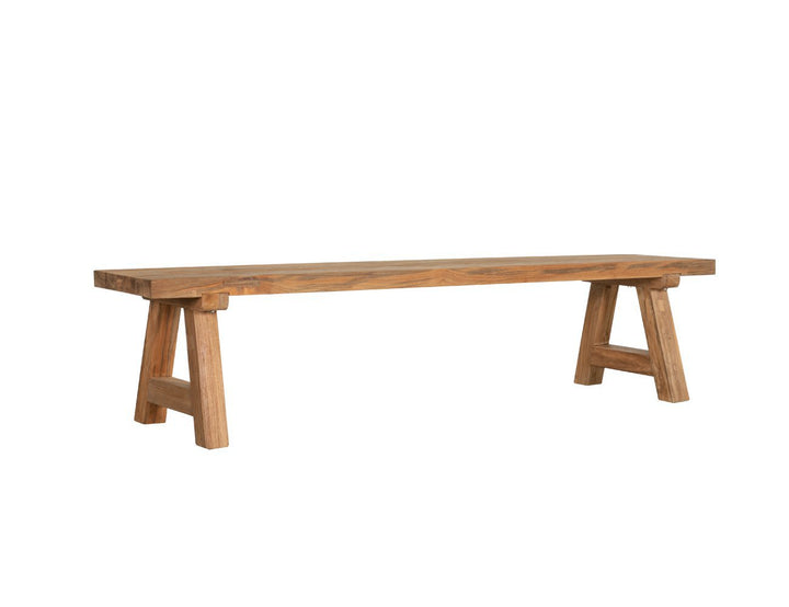 Teak A-frame Dining Table With Bench Seats- 200cm, ,