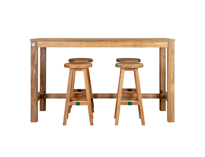 Teak Bar Stool And Rectangular Table Bundle, ,