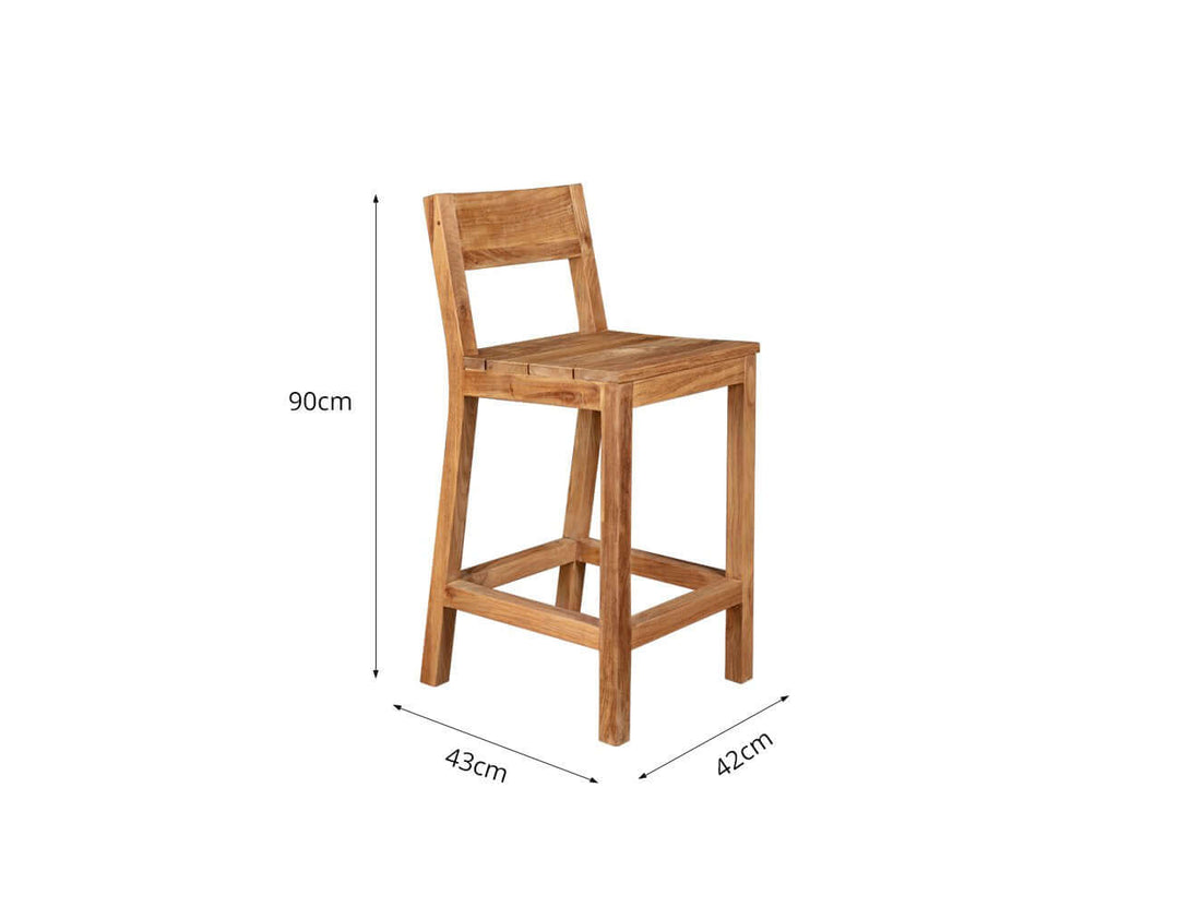 Teak Counter Height Chair And Long Rectangular Table Bundle, ,