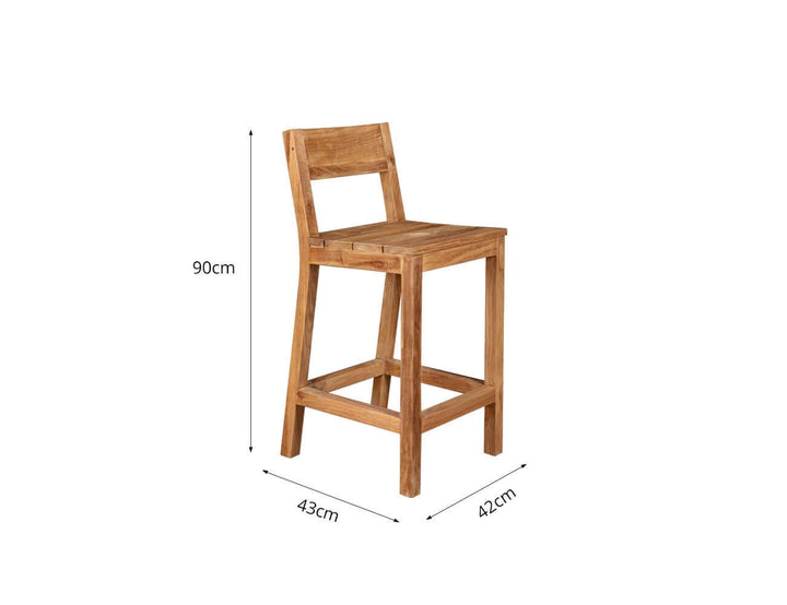 Teak Counter Height Chair And Long Rectangular Table Bundle, ,