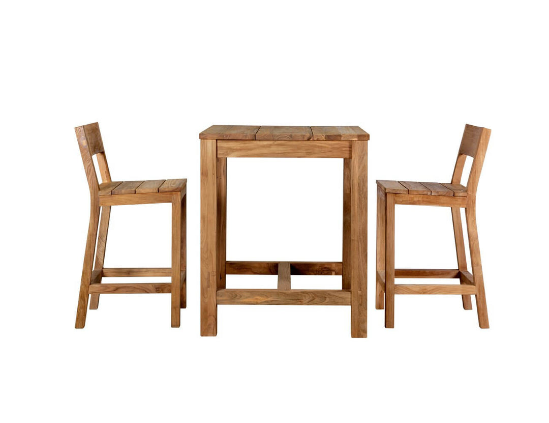 Teak Counter Height Chair And Square Table Bundle, ,