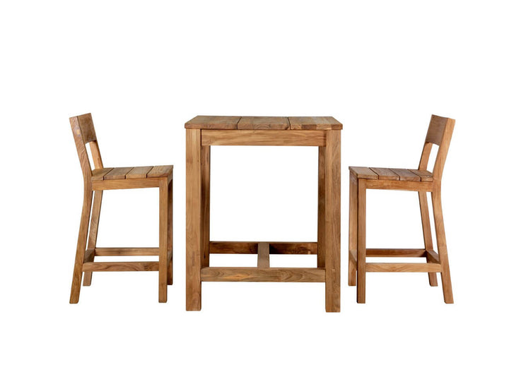 Teak Counter Height Chair And Square Table Bundle, ,