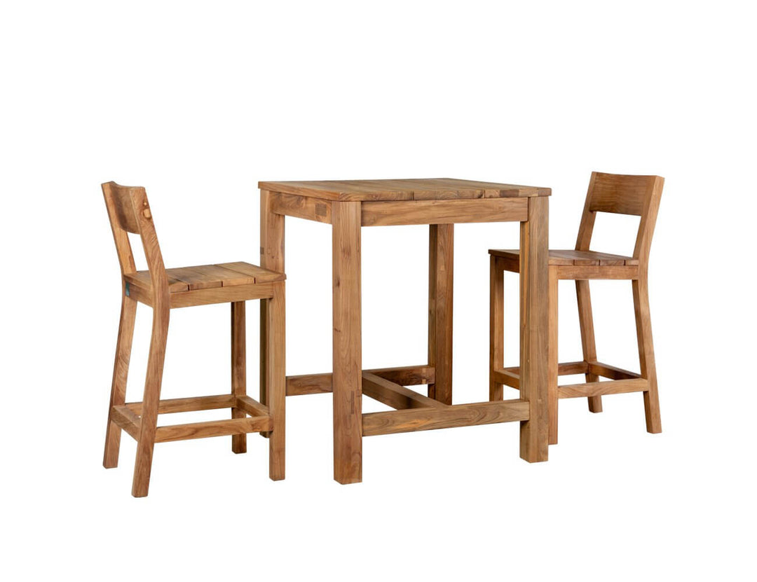 Teak Counter Height Chair And Square Table Bundle, ,