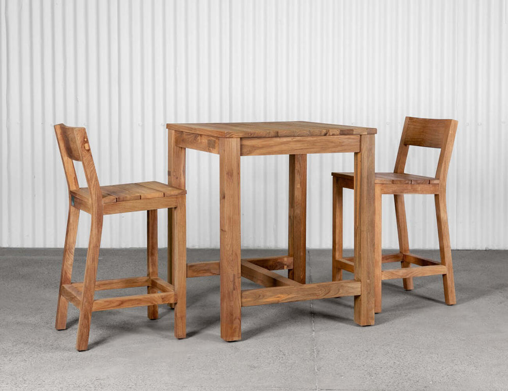 Teak Counter Height Chair And Square Table Bundle, ,