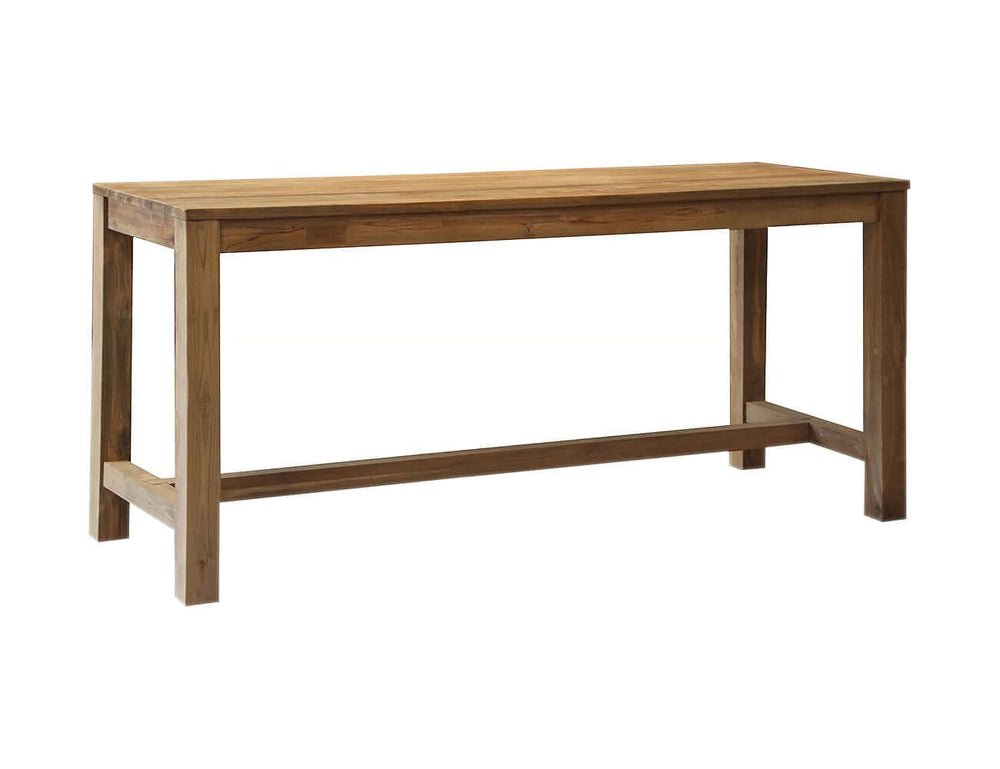 Teak Counter Height Stool And Long Rectangular Table Bundle, ,