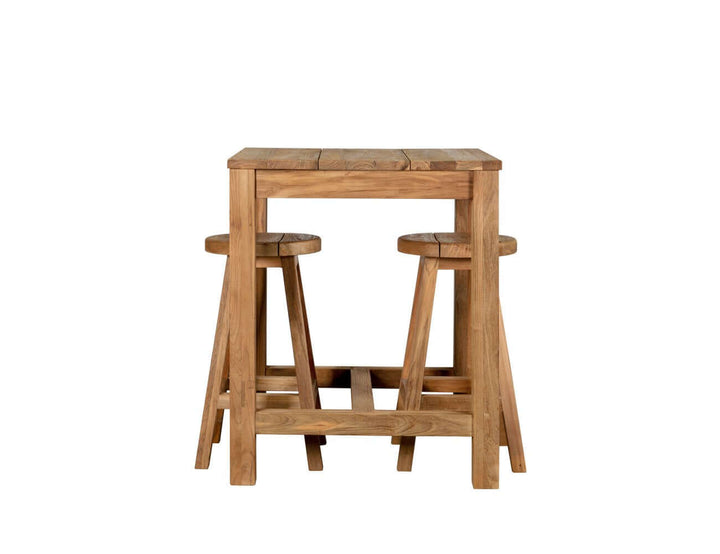 Teak Counter Height Stool And Square Table Bundle, ,