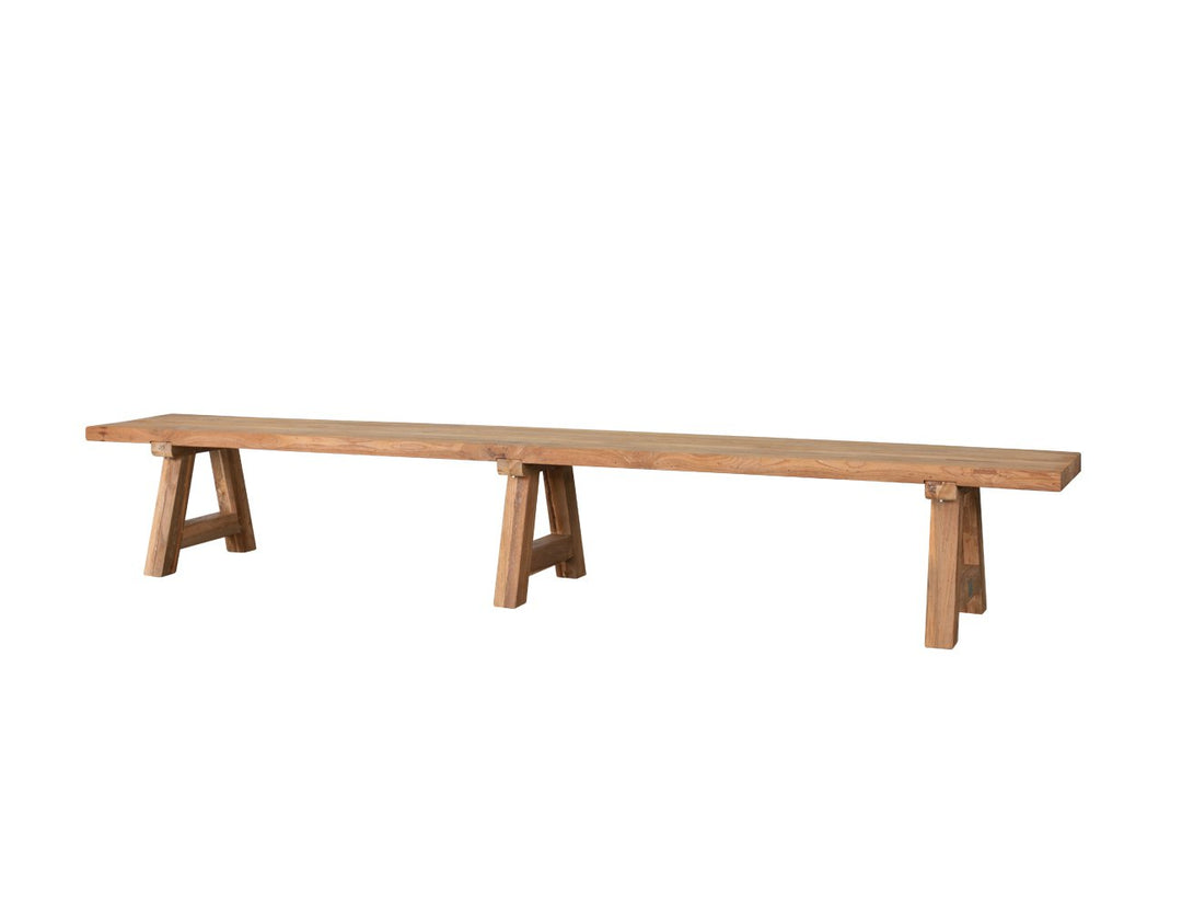 Stalwart Teak A Frame Dining Bench Seat 300cm, ,