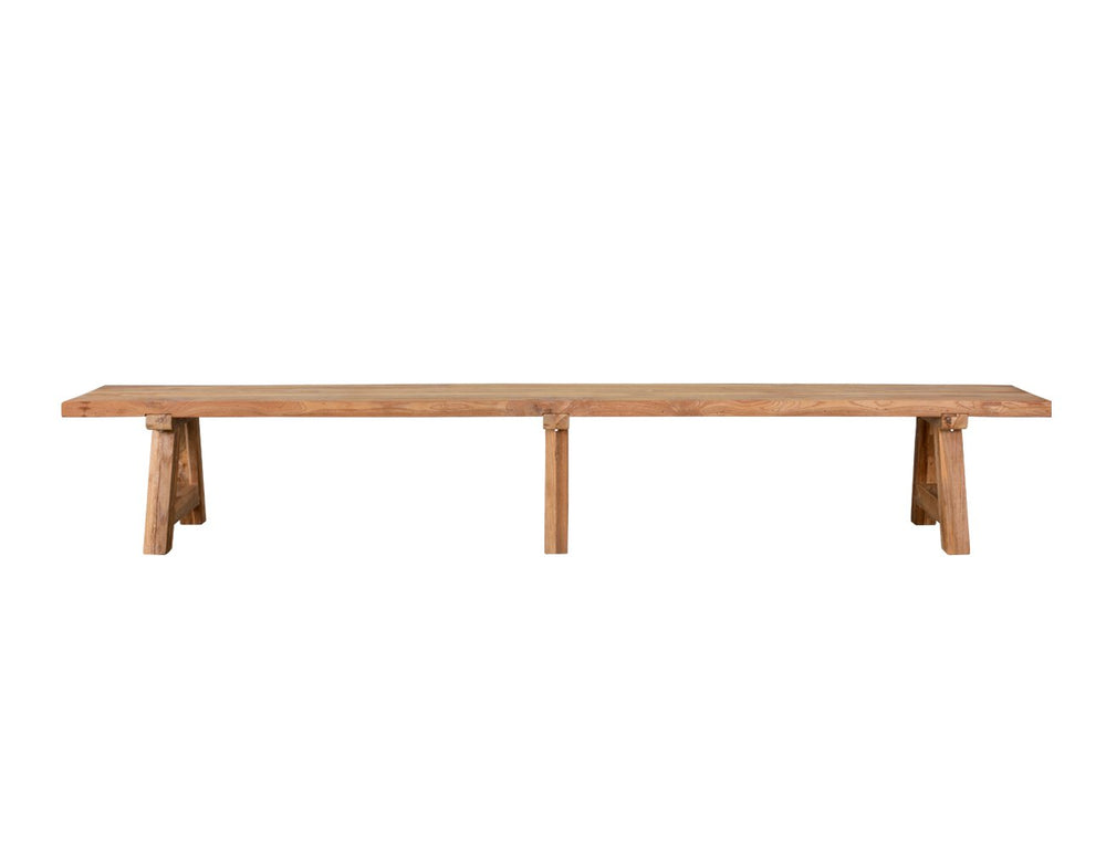 Stalwart Teak A Frame Dining Bench Seat 300cm, ,