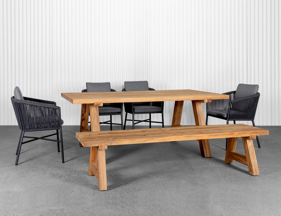 Stalwart Teak A Frame Dining Table 200 X 100cm, ,