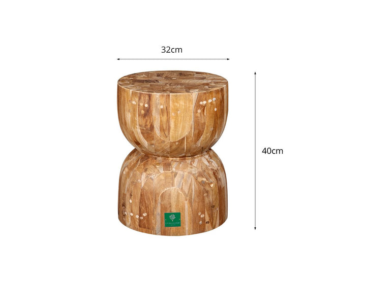 Teak Curve Stool, ,