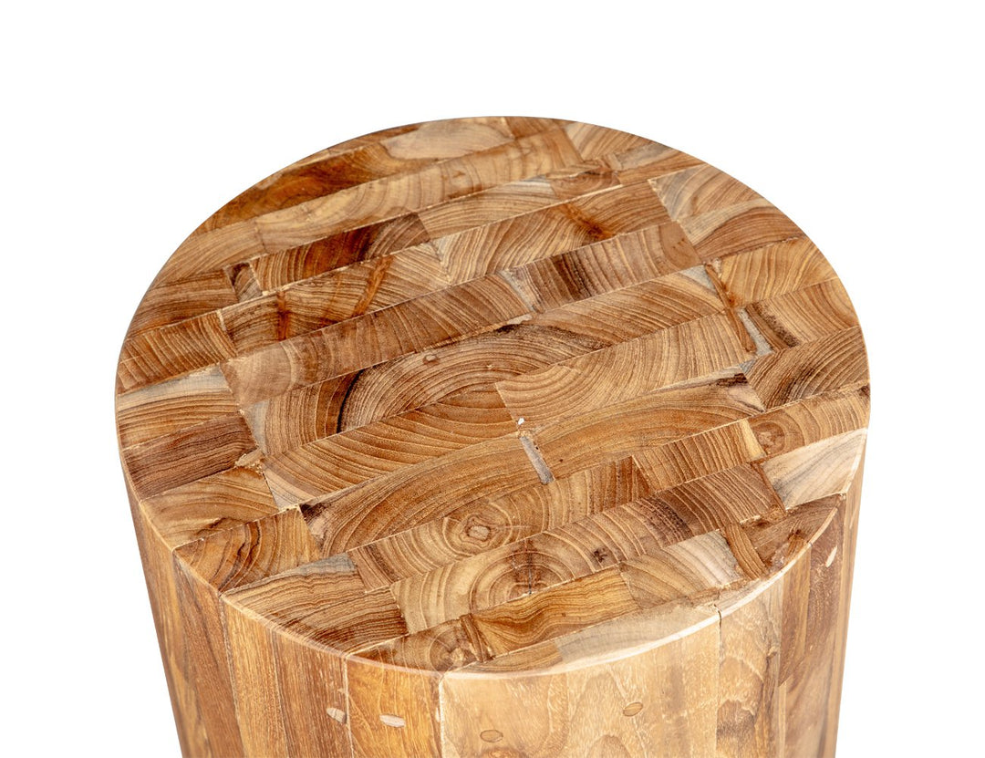 Teak Drum Stool, ,