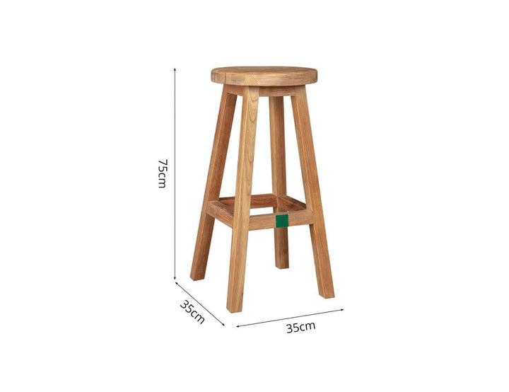 Teak Outdoor Bar Stool, ,