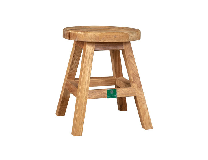 Teak Outdoor Round Stool, ,