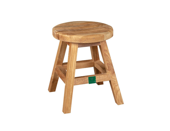 Teak Outdoor Round Stool, ,