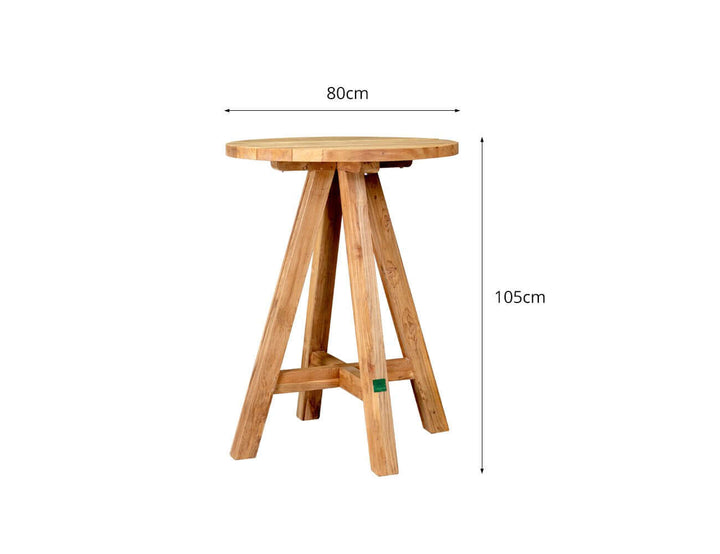 Teak Round Bar Table, ,