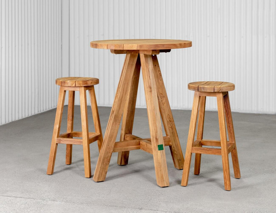 Teak Round Bar Table, ,