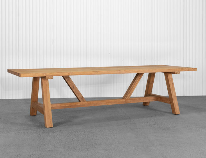 Stalwart Teak Trestle Dining Table 300cm, ,
