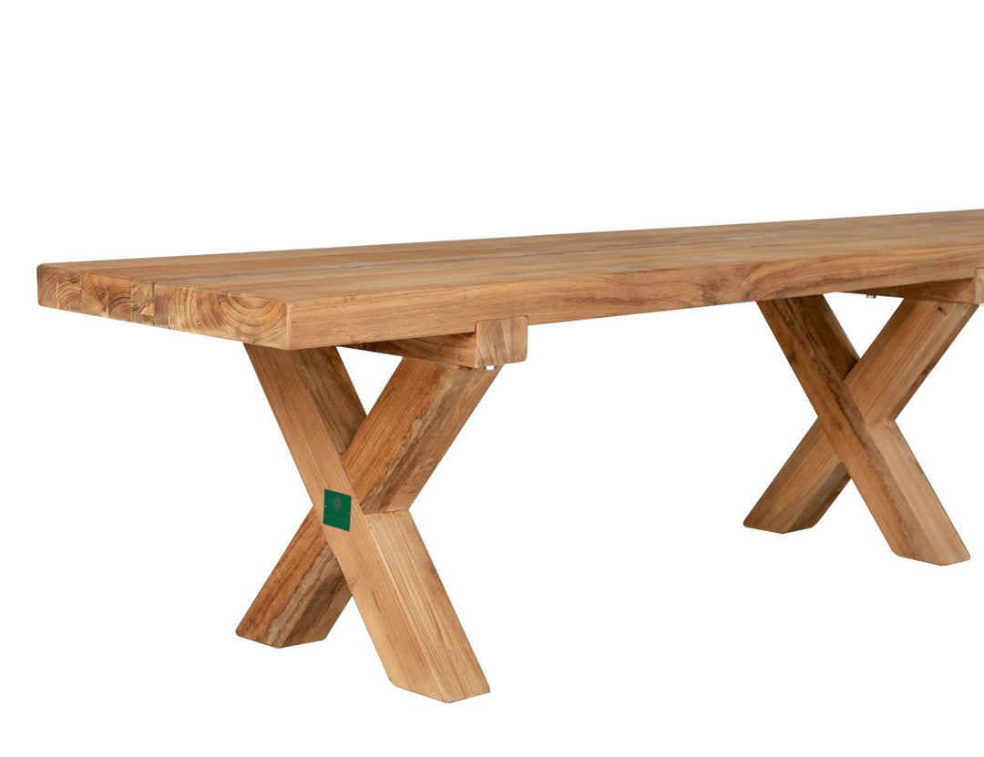 Sovereign Teak X Leg Bench - 250cm, ,