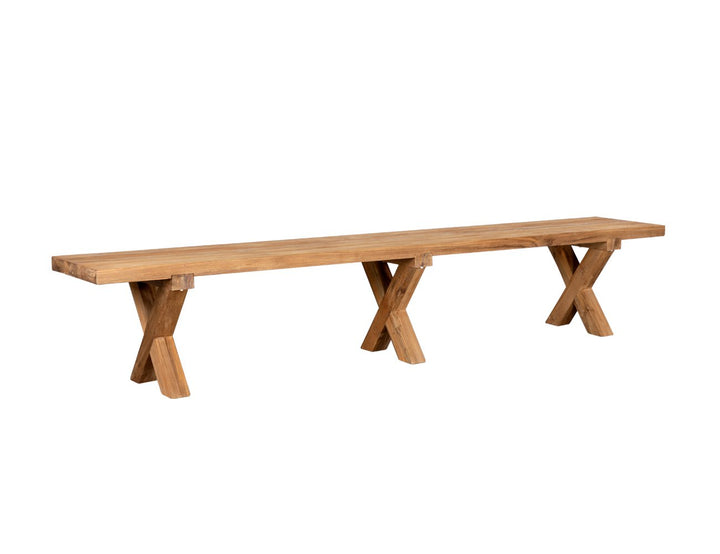 Sovereign Teak X Leg Bench - 300cm, ,