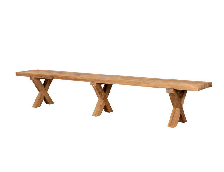 Sovereign Teak X Leg Bench - 300cm, ,